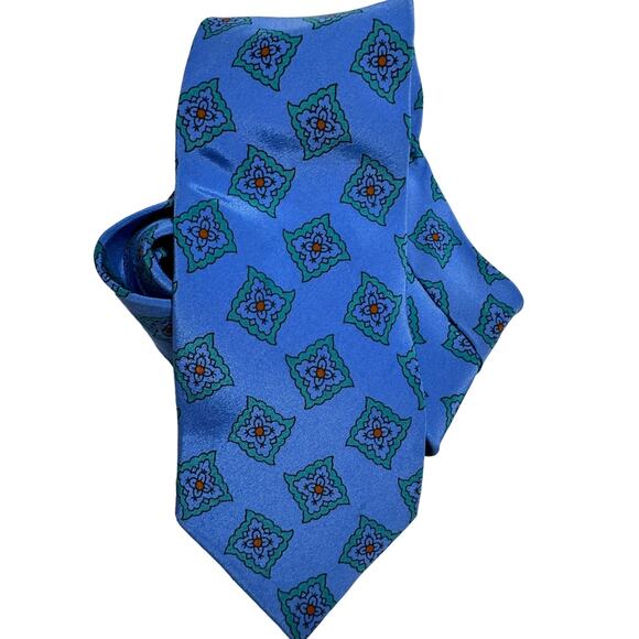 Fendi Blue Silk Tie HandMade in Italy